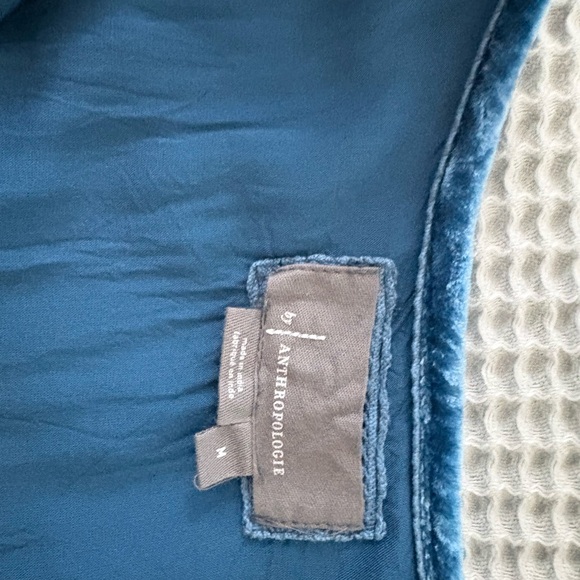 Anthropologie Blue Velvet Mini Dress - Picture 2 of 9